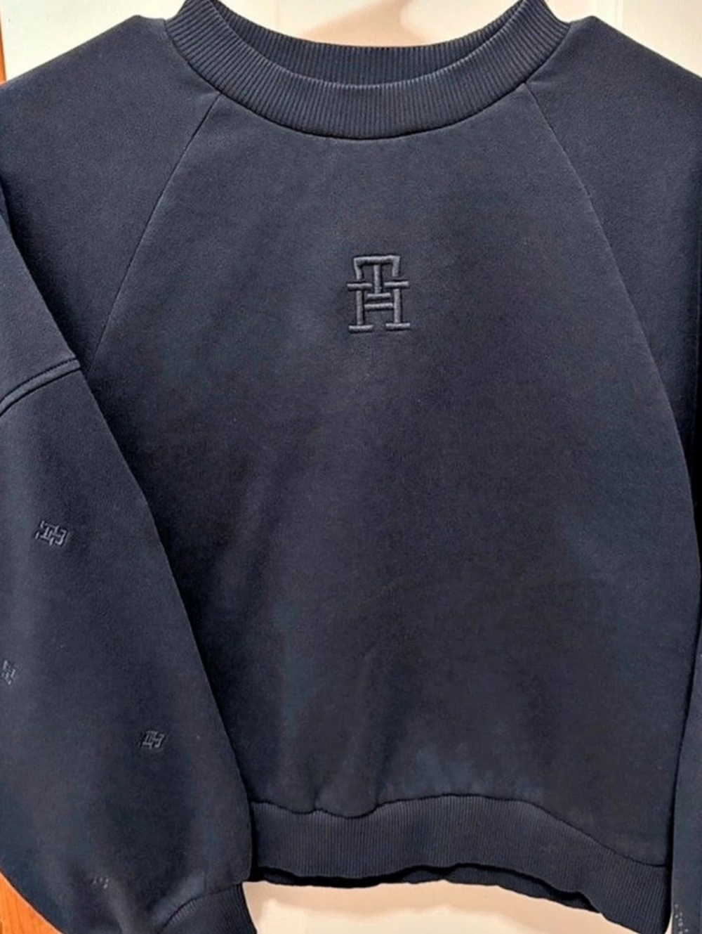 Tommy Hilfiger Tommy Logo Monogram Sweatshirt in Blue XL Like New